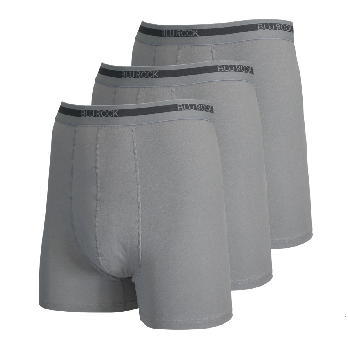 Buy Wholesale 3-Pack Men's Stretch Cotton Boxer Briefs in Grey.