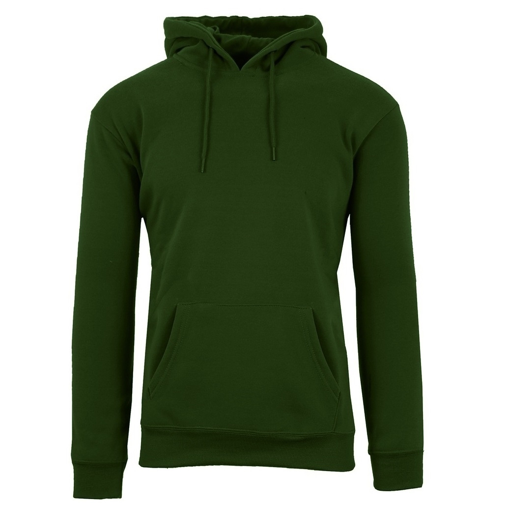 Premium Wholesale Men's Fleece Dark Green Pullover Hooded Sweatshirt in ...