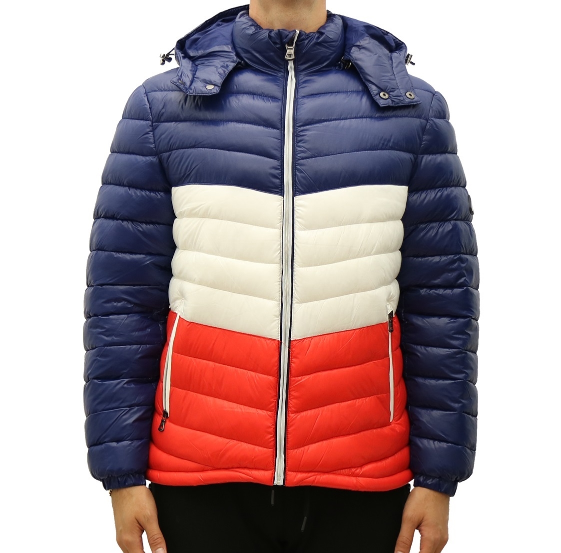 Buy Wholesale Men's Heavyweight Quilted Puffer Jacket in Navy, Silver ...