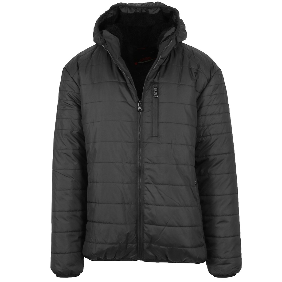 Buy Wholesale Men's Heavyweight Sherpa Lined Bubble Jacket With Hood in ...